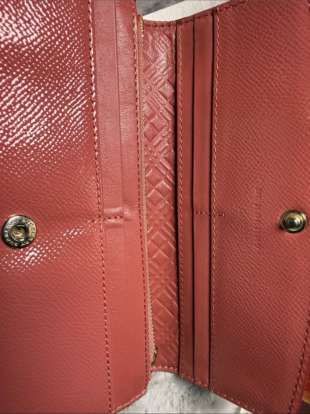 Burberry Coral-Pink Leather Continental Wallet - Picture 7 of 11